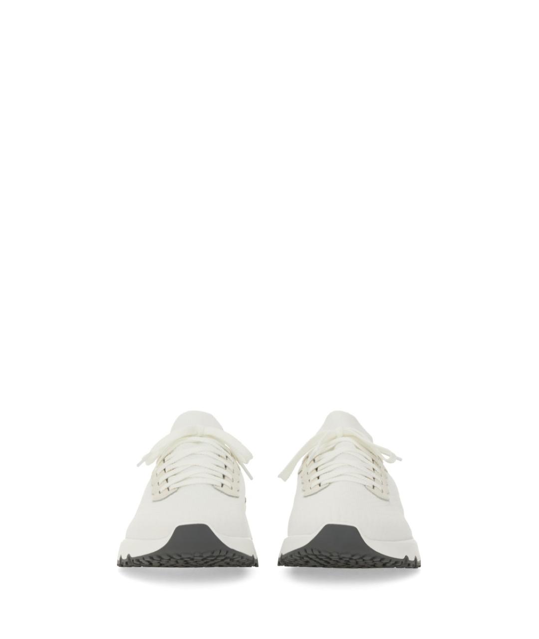 BRUNELLO CUCINELLI Белые текстильные низкие кроссовки / кеды, фото 4
