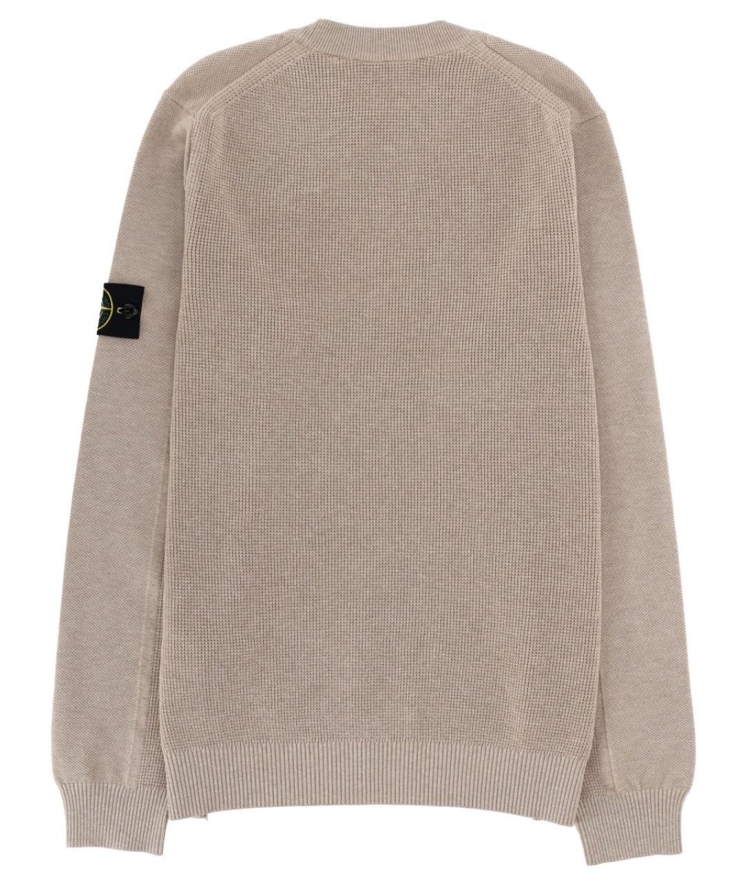 STONE ISLAND Бежевый хлопковый джемпер / свитер, фото 2