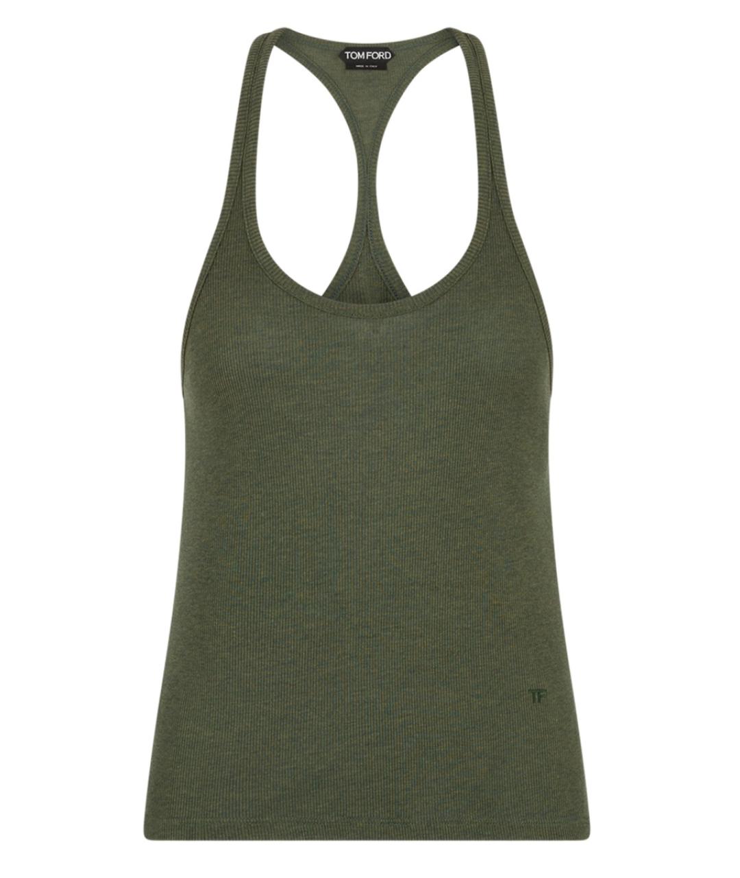TOM FORD Зеленая шелковая майка, фото 1