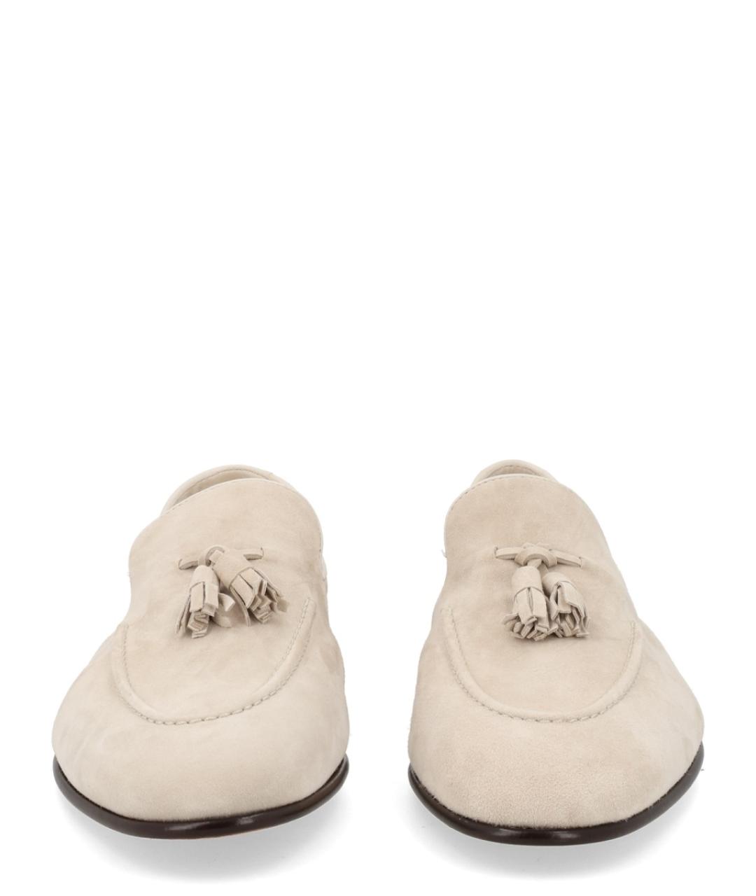 BRUNELLO CUCINELLI Бежевые замшевые лоферы, фото 3
