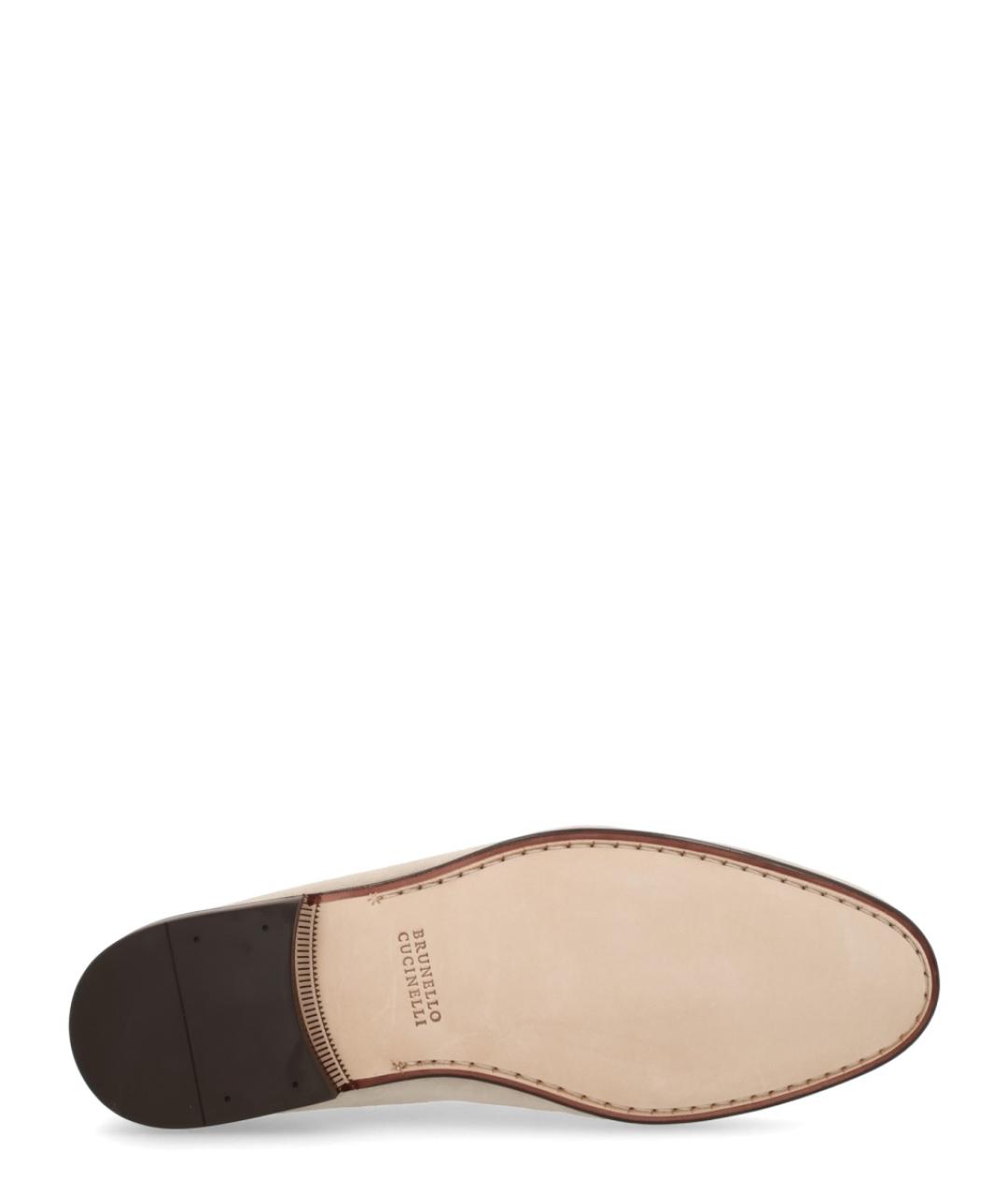 BRUNELLO CUCINELLI Бежевые замшевые лоферы, фото 6