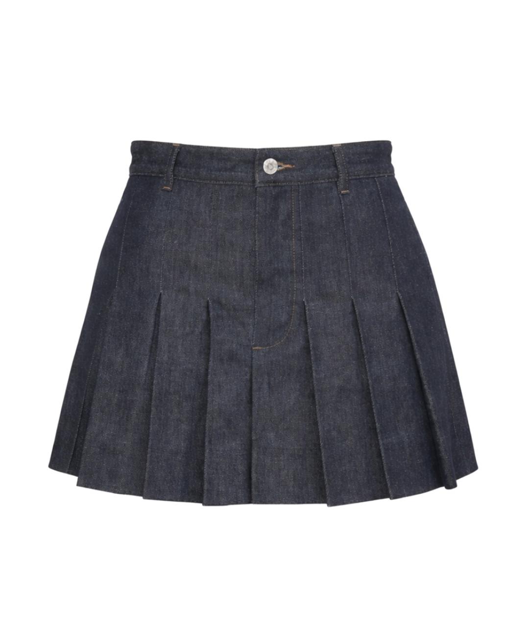 A.P.C. Синяя хлопковая юбка мини, фото 1