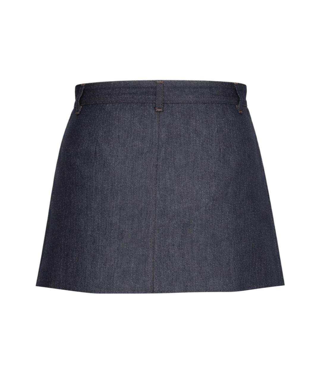 A.P.C. Синяя хлопковая юбка мини, фото 2