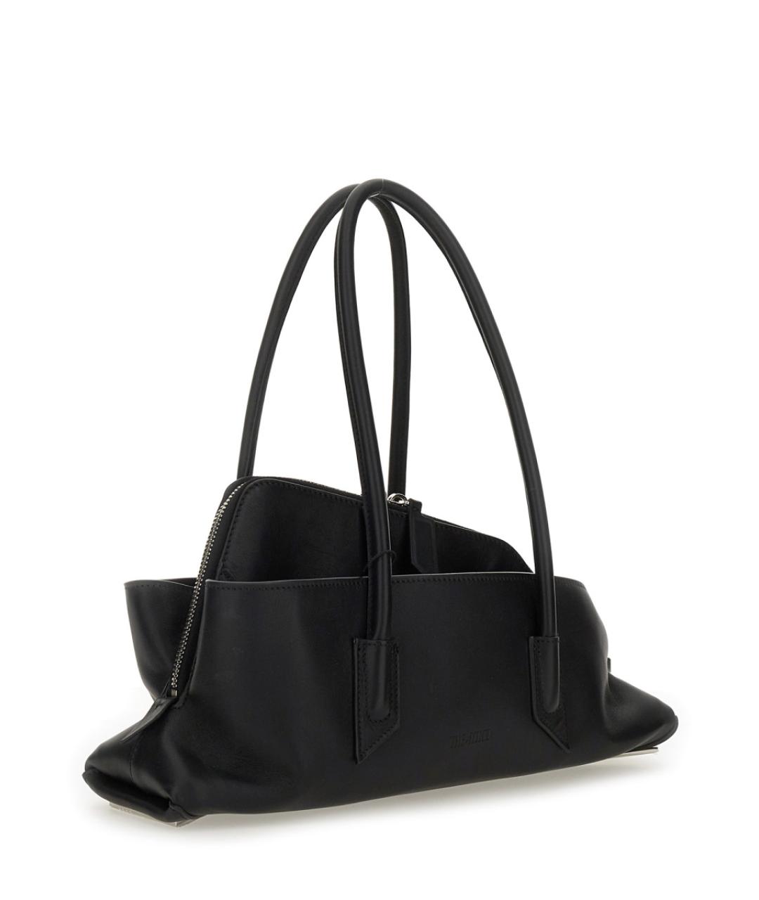 THE ATTICO Черная кожаная сумка через плечо, фото 3