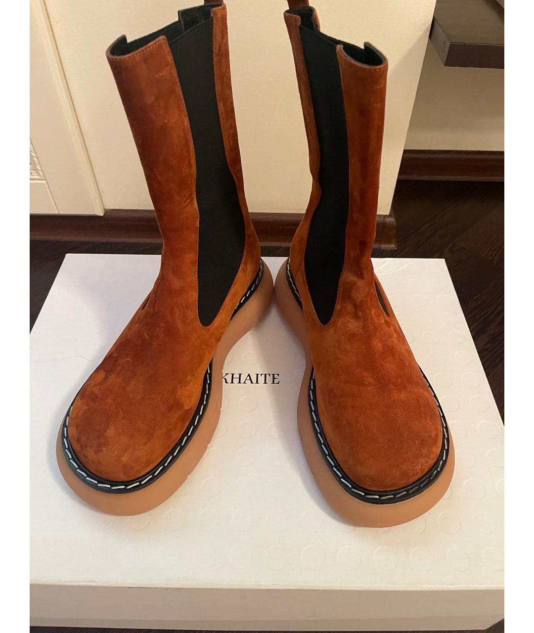 KHAITE Коричневые замшевые ботинки, фото 2
