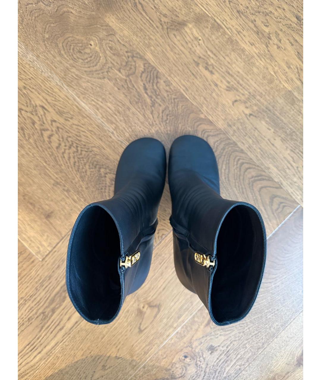 FENDI Черные кожаные ботильоны, фото 3