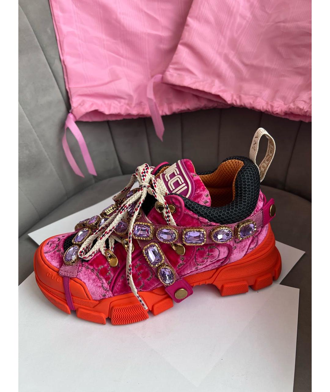 GUCCI Мульти бархатные кроссовки, фото 6