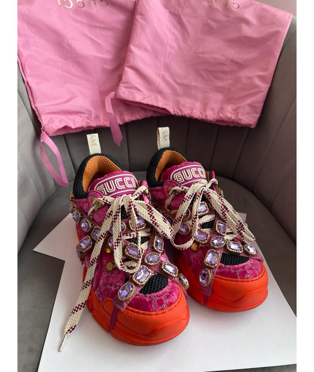 GUCCI Мульти бархатные кроссовки, фото 2