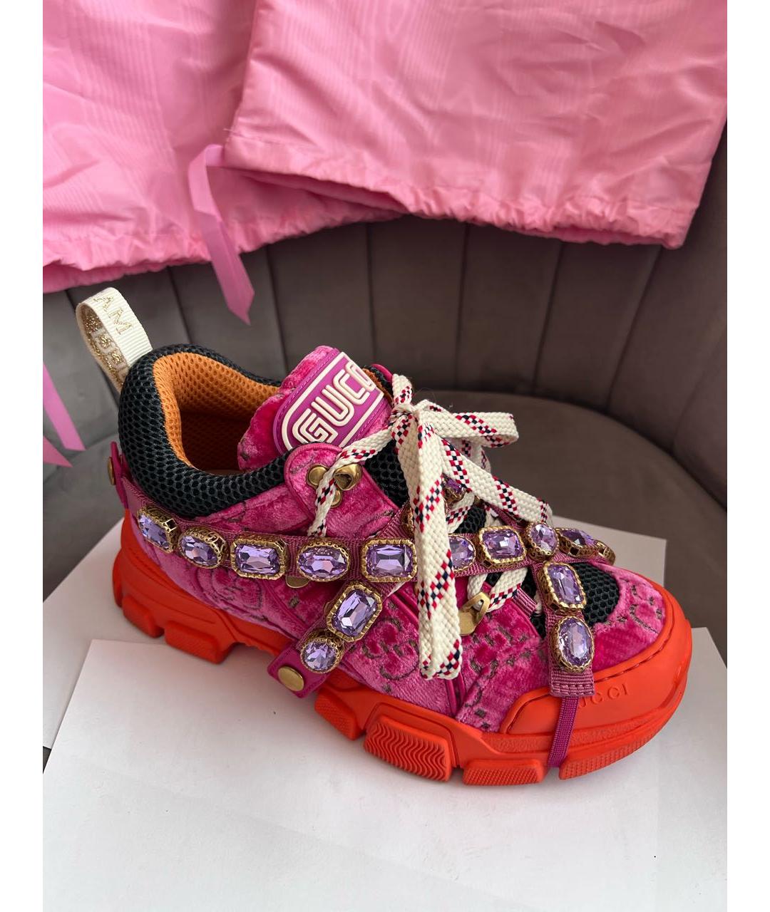GUCCI Мульти бархатные кроссовки, фото 7