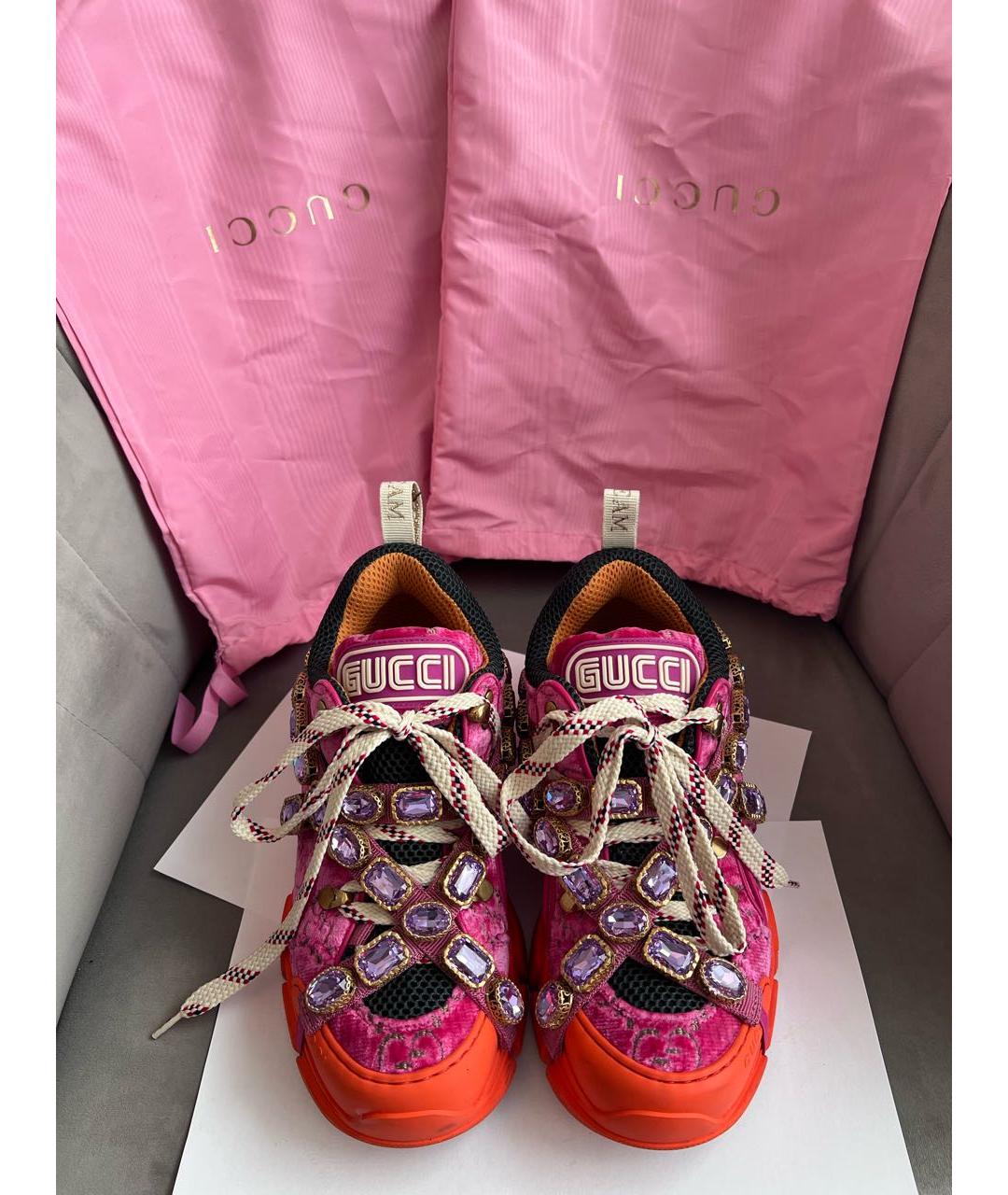 GUCCI Мульти бархатные кроссовки, фото 4