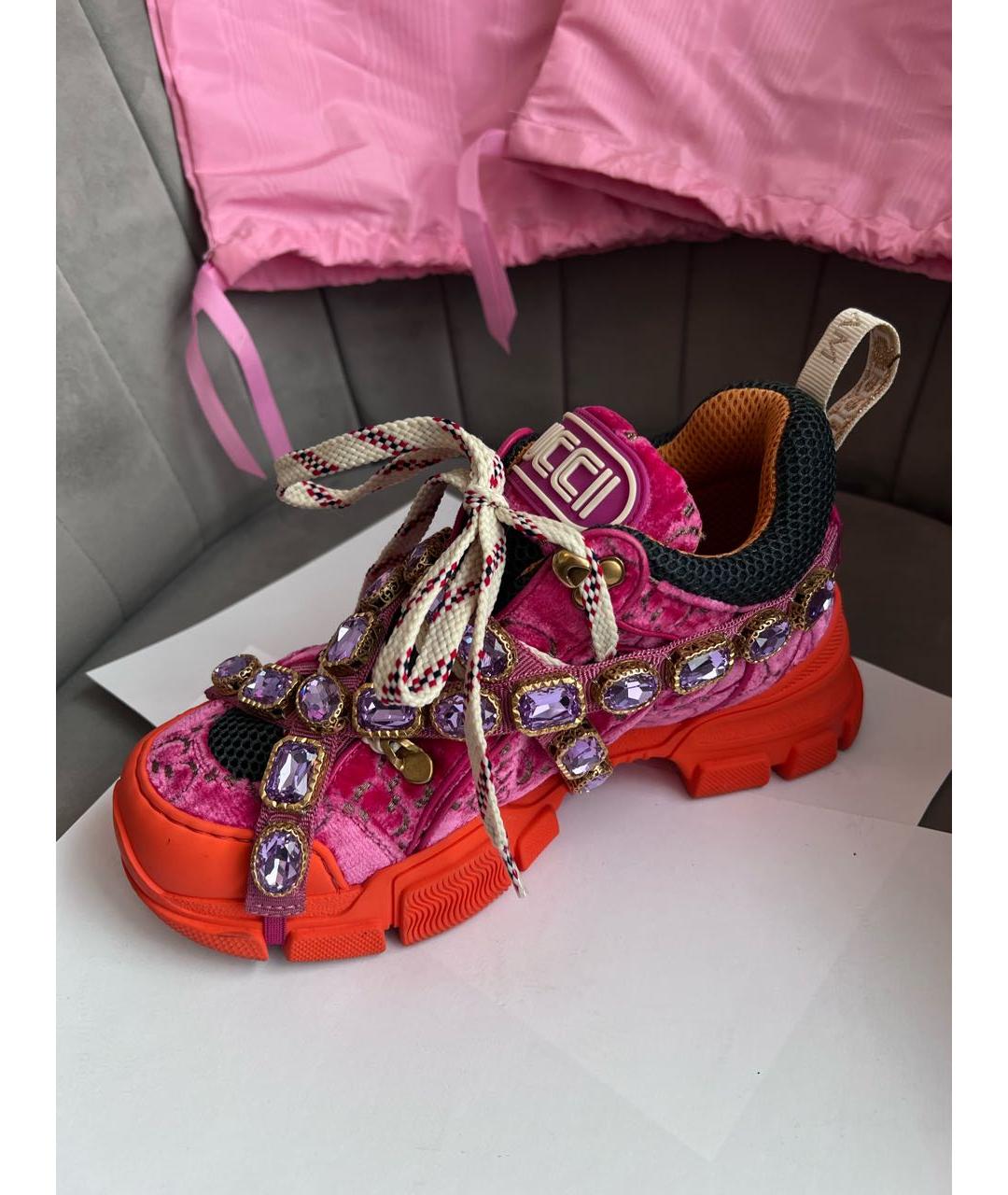 GUCCI Мульти бархатные кроссовки, фото 8