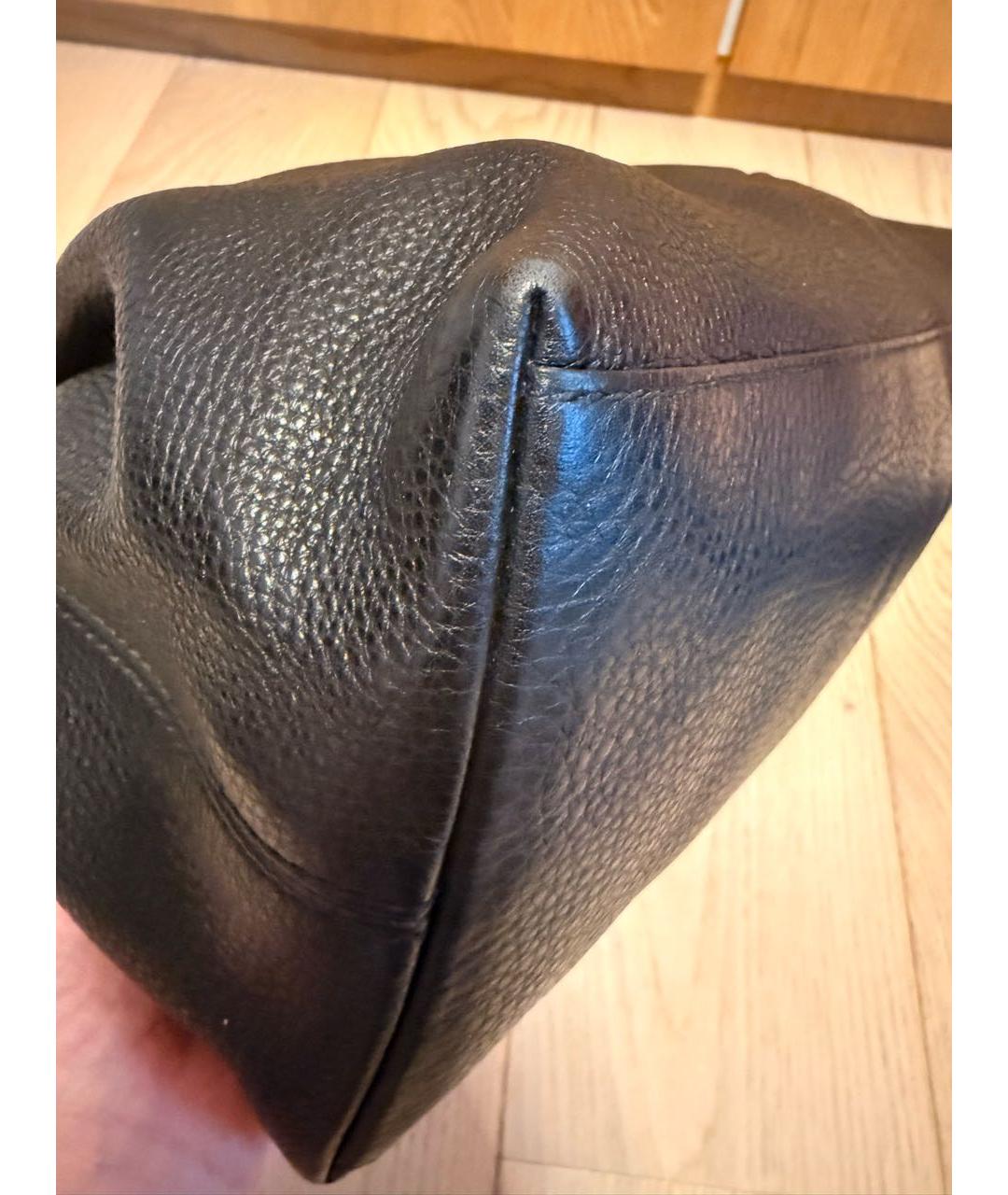 GUCCI Черная кожаная сумка тоут, фото 4