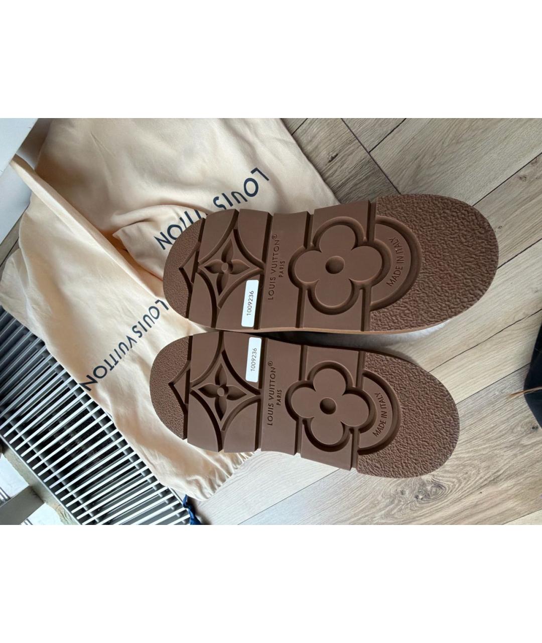 LOUIS VUITTON Коричневые кожаные лоферы, фото 4
