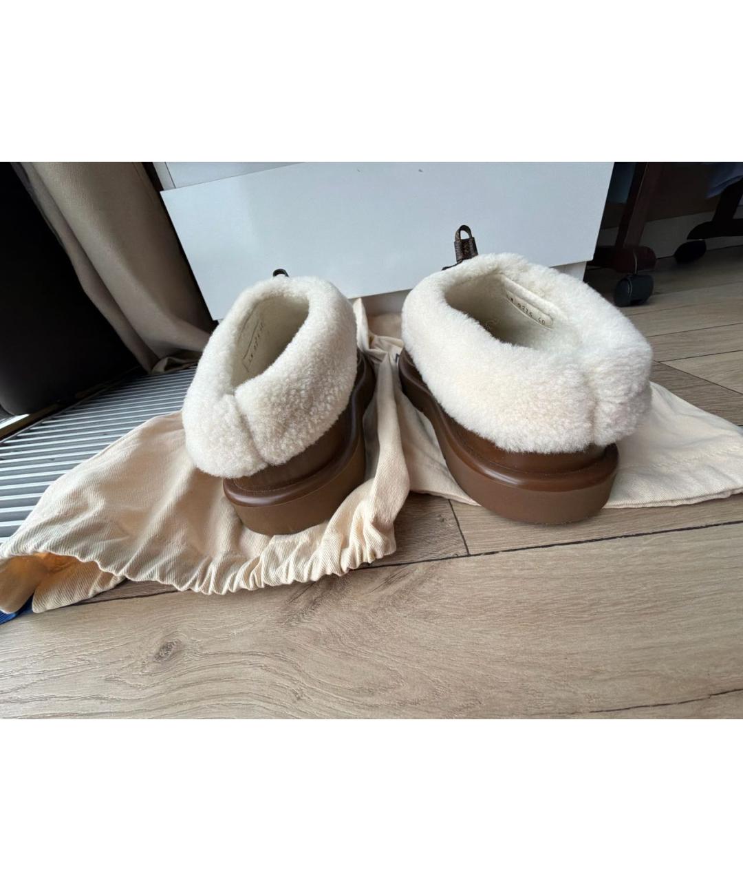 LOUIS VUITTON Коричневые кожаные лоферы, фото 3