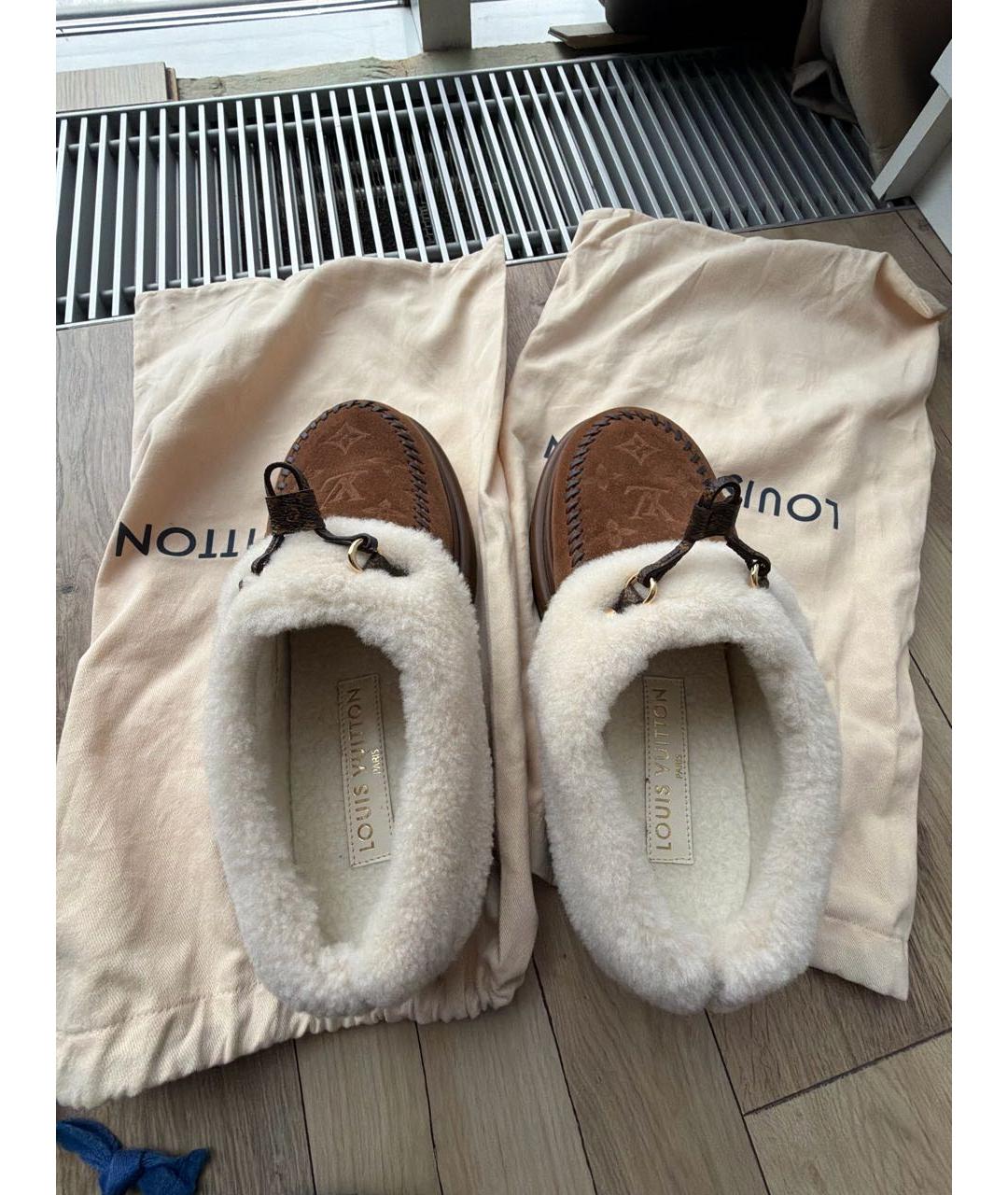 LOUIS VUITTON Коричневые кожаные лоферы, фото 2