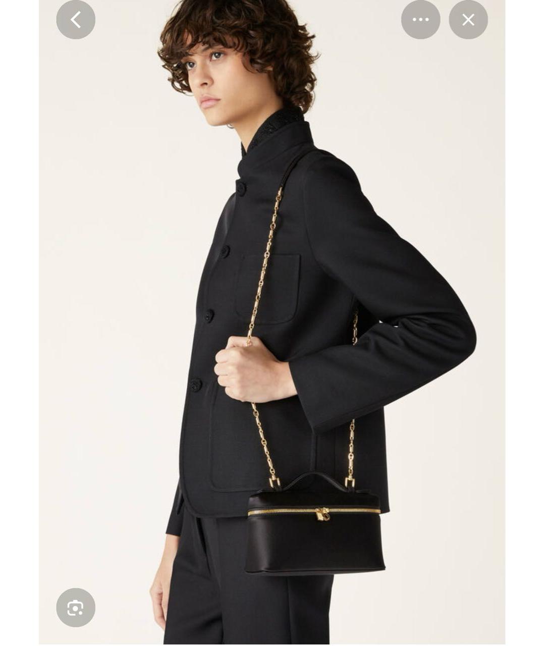 LORO PIANA Черная кожаная сумка через плечо, фото 3