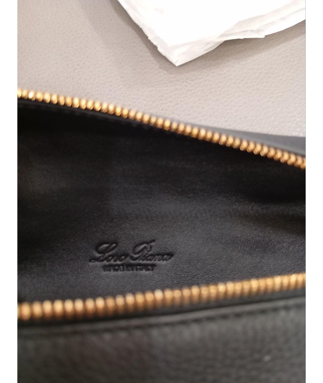 LORO PIANA Черная кожаная сумка через плечо, фото 8