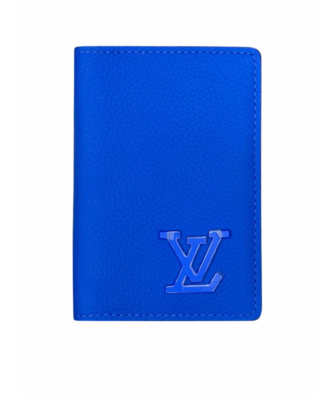 LOUIS VUITTON Синий кожаный кардхолдер, фото 1