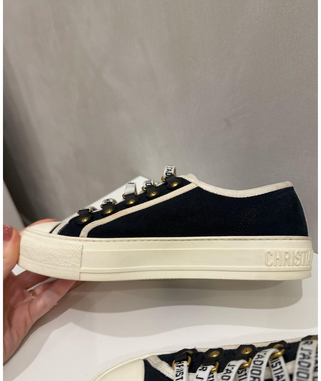 CHRISTIAN DIOR Черные текстильные кеды, фото 4