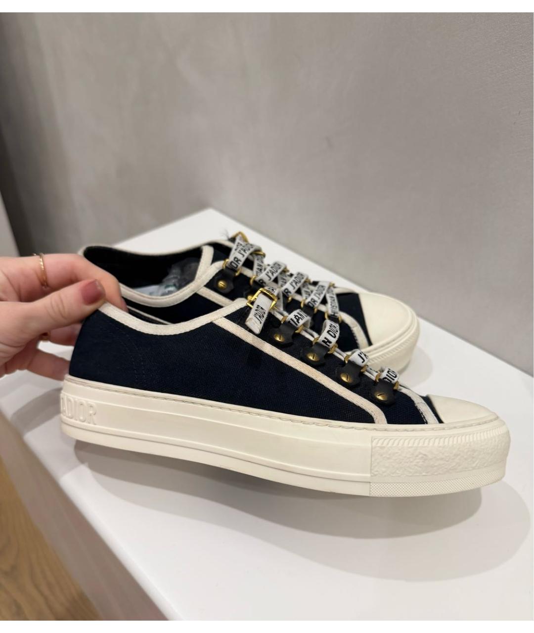 CHRISTIAN DIOR Черные текстильные кеды, фото 5