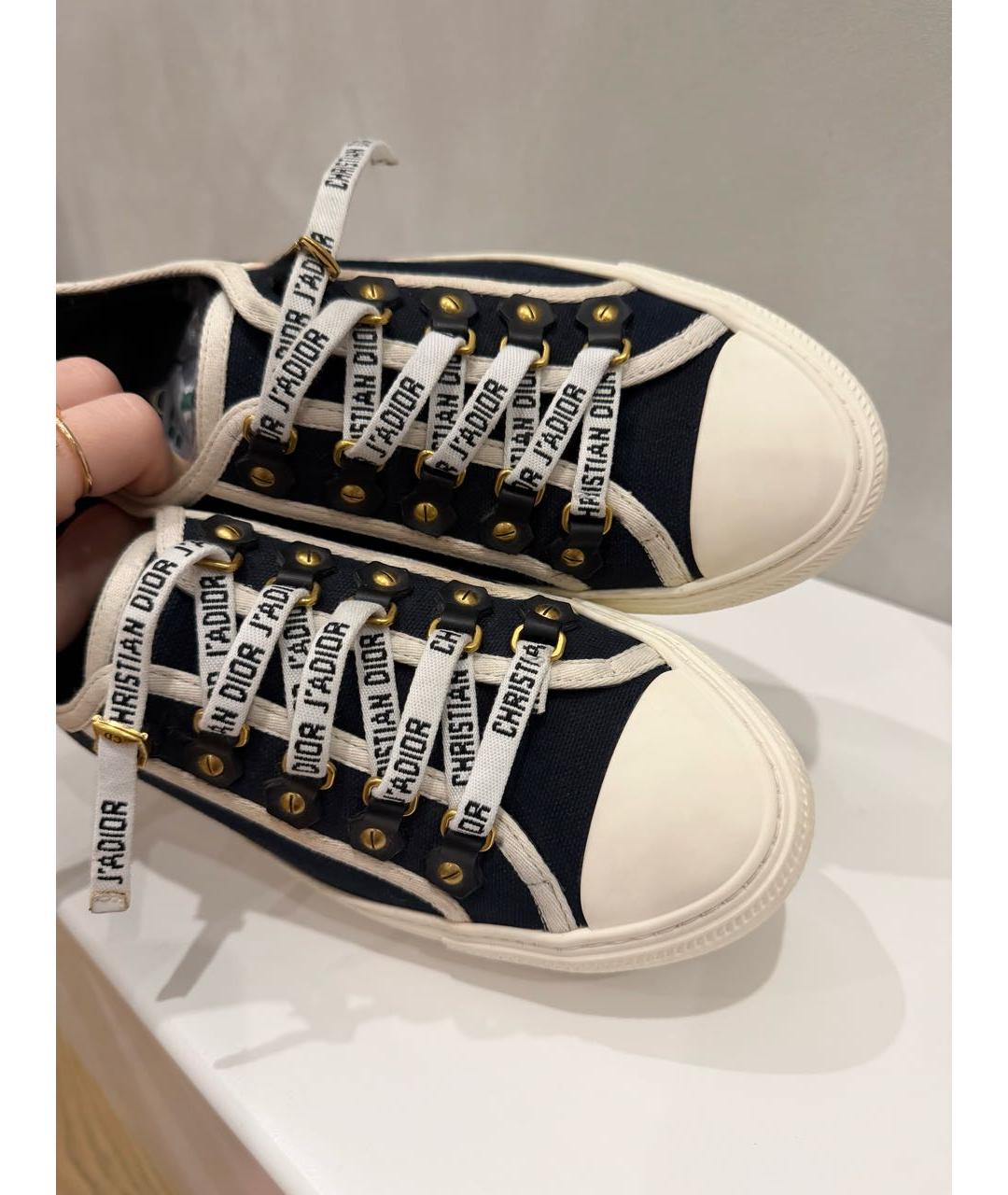 CHRISTIAN DIOR Черные текстильные кеды, фото 7