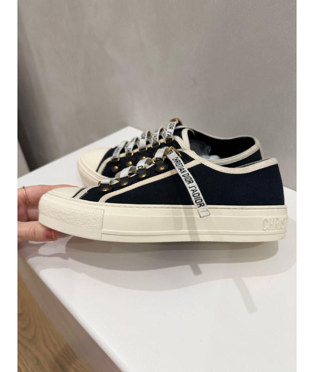 CHRISTIAN DIOR Черные текстильные кеды, фото 3