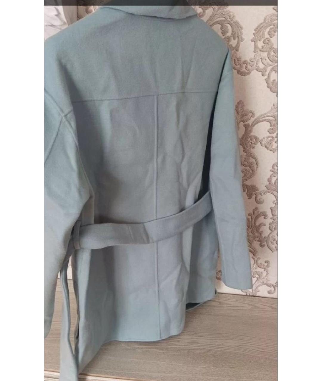 PINKO Голубое шерстяное пальто, фото 2