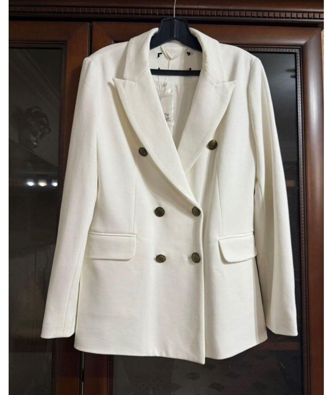 MAX MARA Белый вискозный жакет/пиджак, фото 8