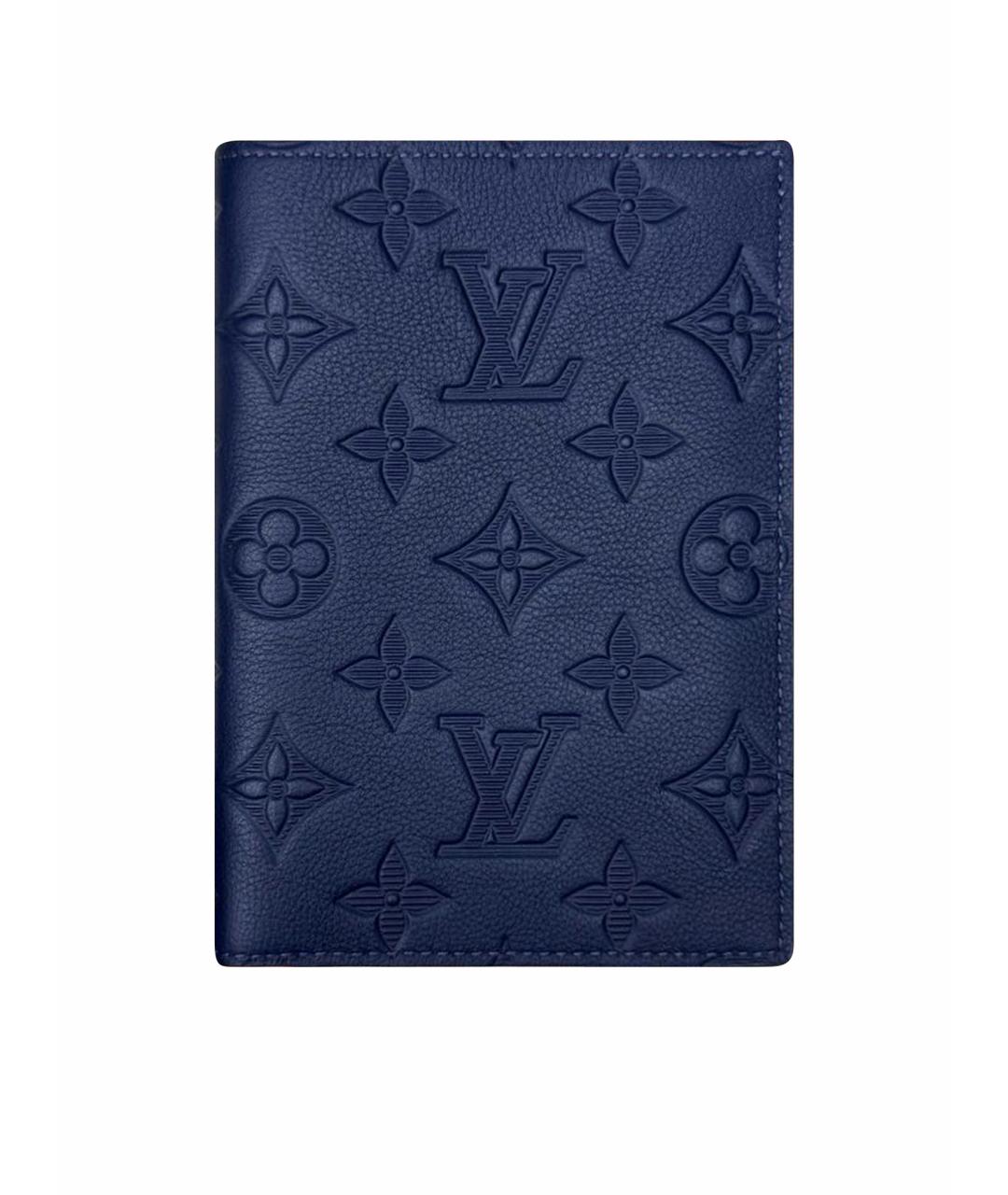 LOUIS VUITTON Темно-синий кожаный кошелек, фото 1