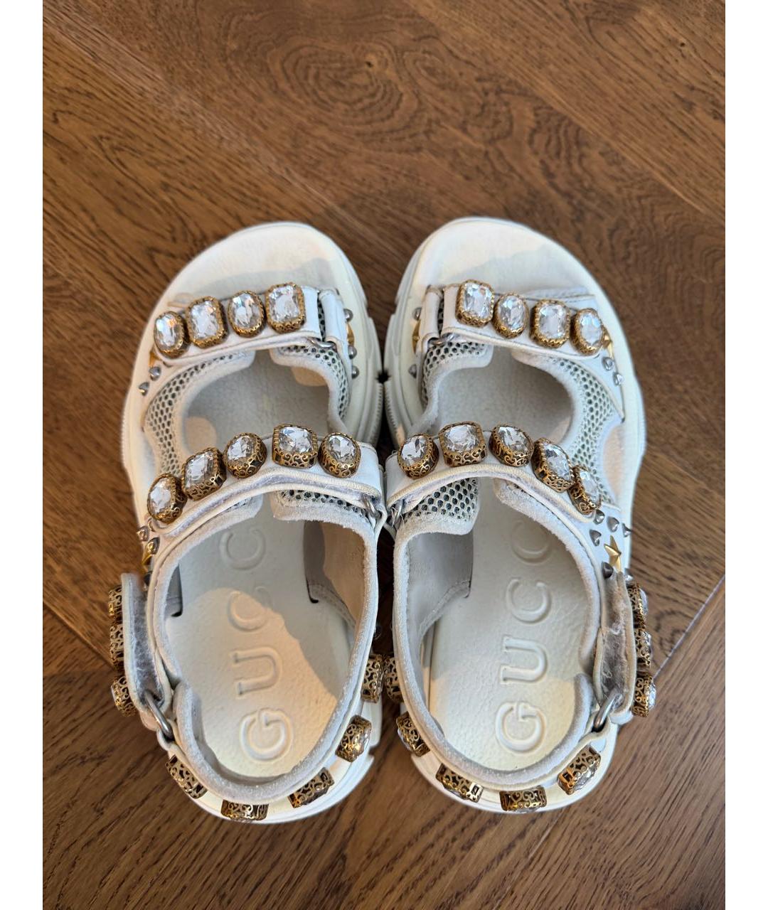 GUCCI Белые резиновые сандалии, фото 3