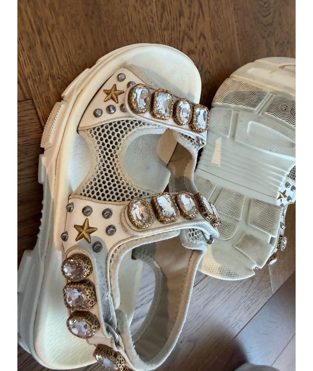 GUCCI Белые резиновые сандалии, фото 6