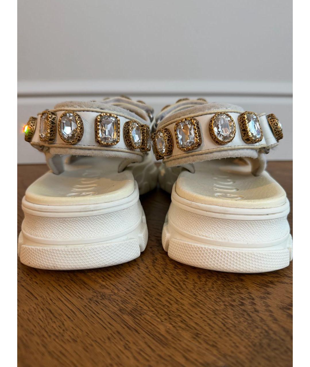 GUCCI Белые резиновые сандалии, фото 4