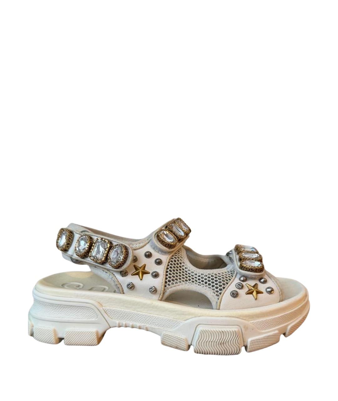 GUCCI Белые резиновые сандалии, фото 1