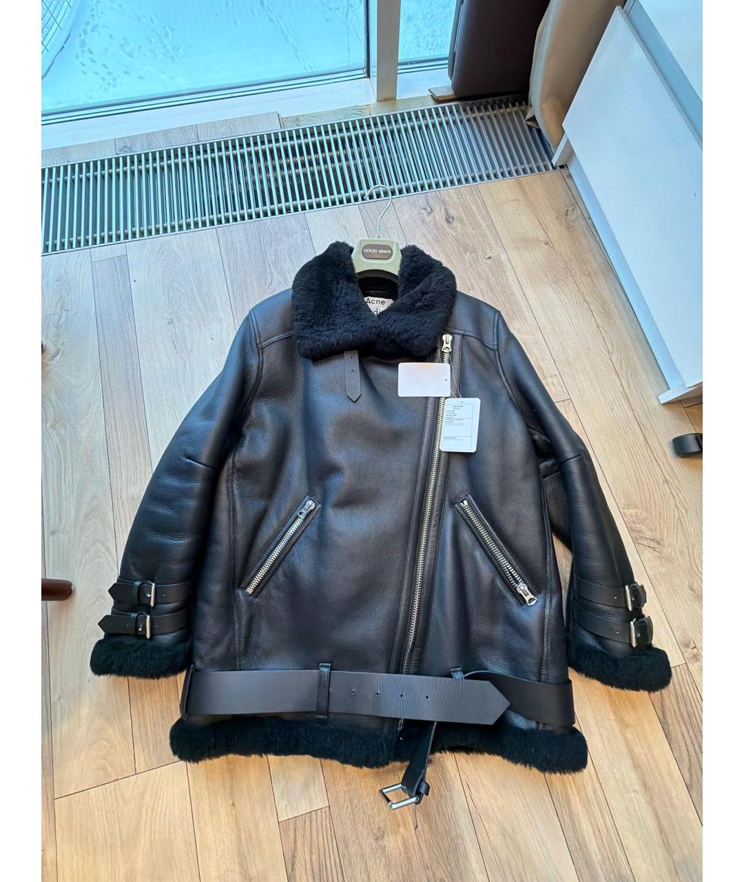 ACNE STUDIOS Черная кожаная дубленка, фото 6