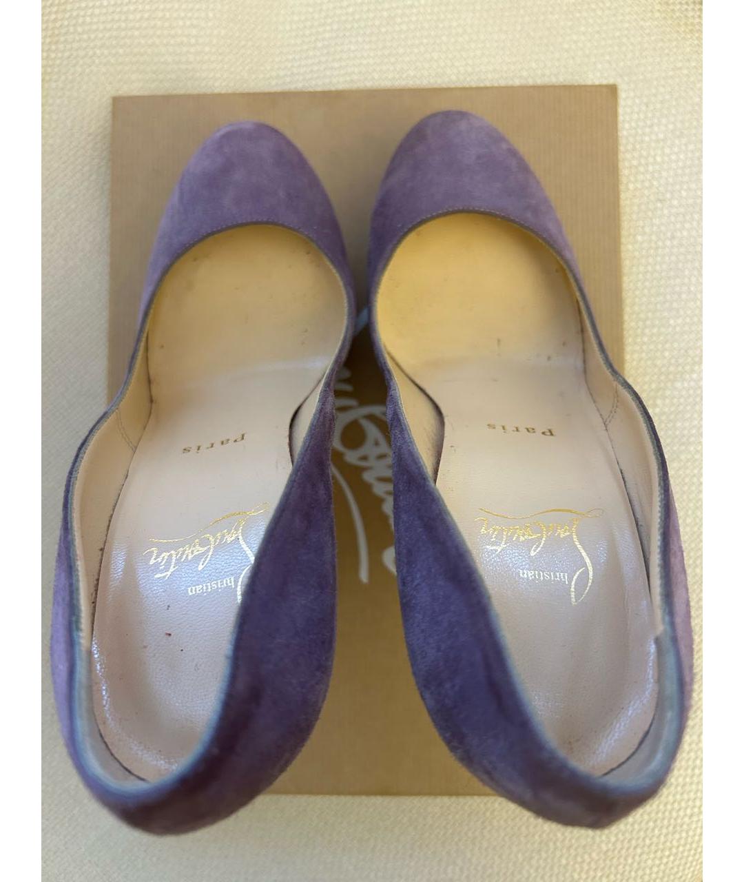 CHRISTIAN LOUBOUTIN Фиолетовые замшевые туфли, фото 3