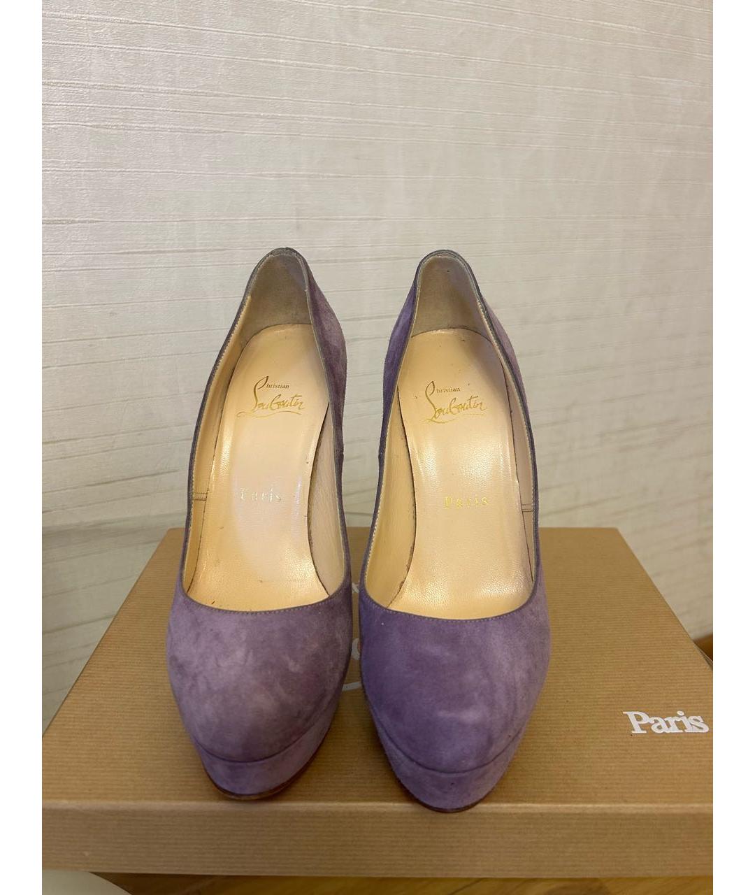 CHRISTIAN LOUBOUTIN Фиолетовые замшевые туфли, фото 2
