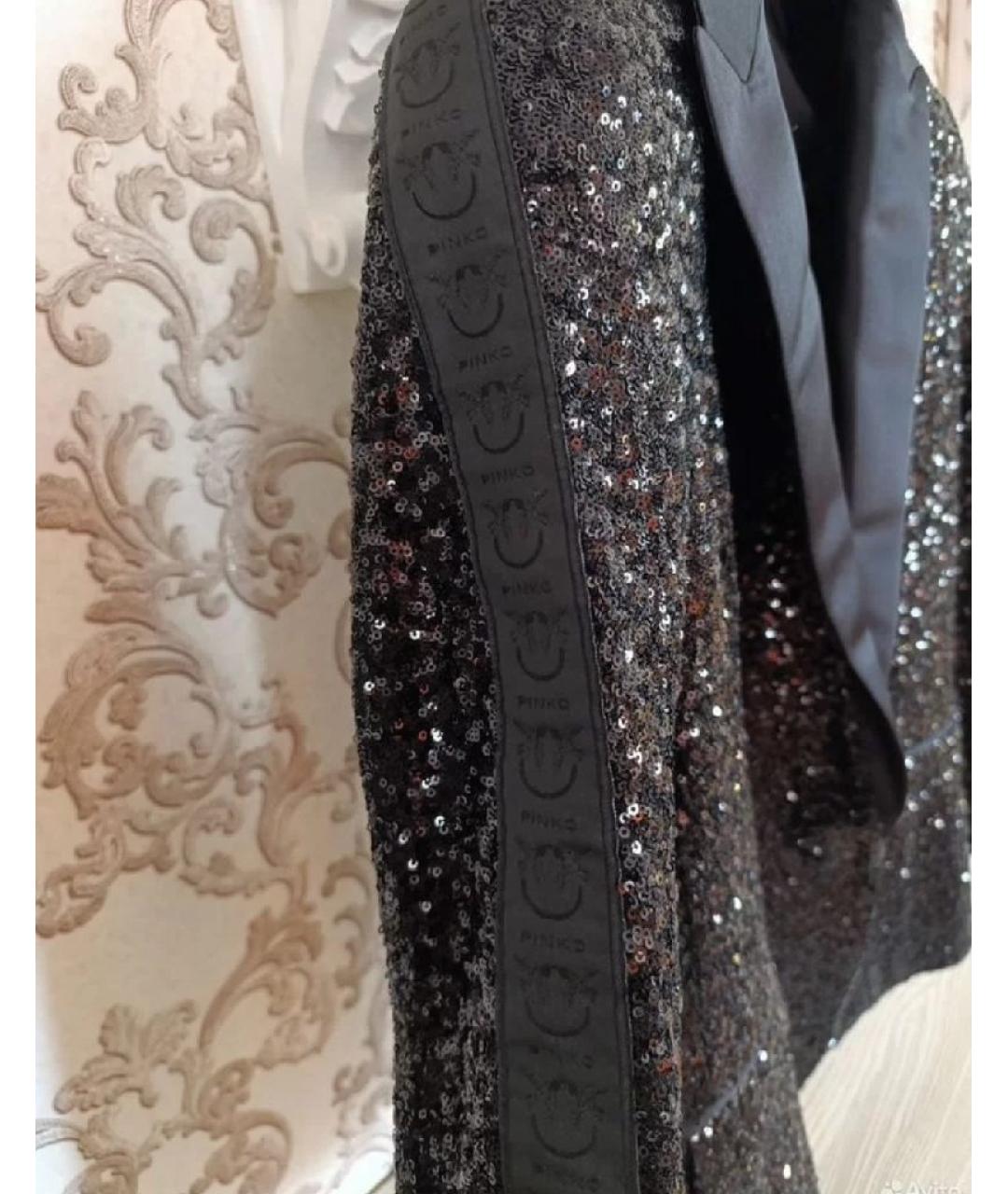 PINKO Черный полиэстеровый жакет/пиджак, фото 4