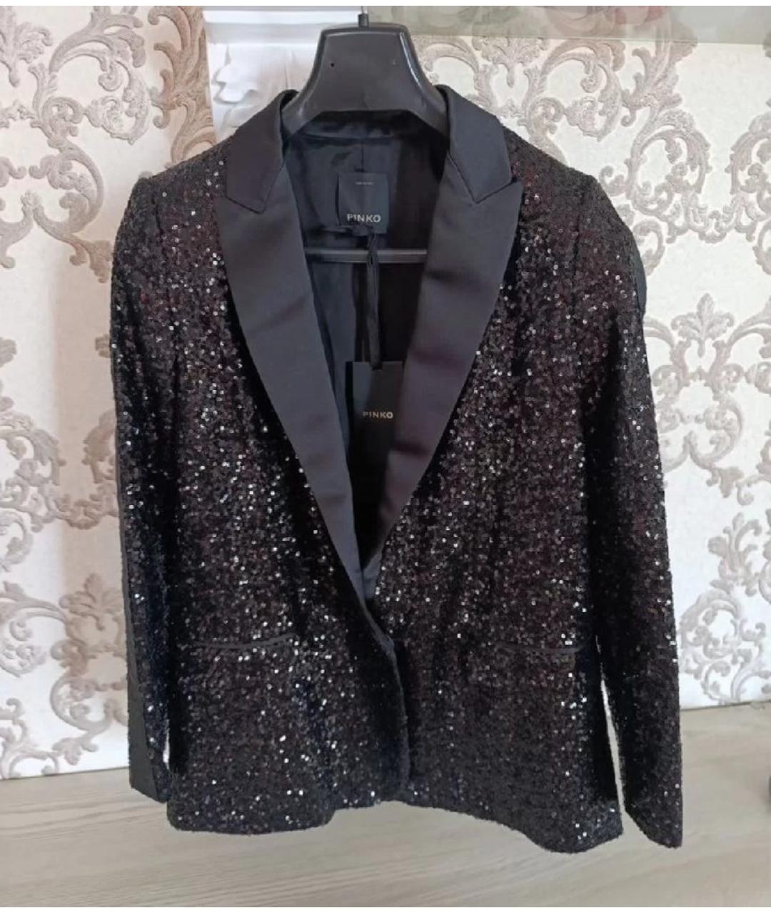 PINKO Черный полиэстеровый жакет/пиджак, фото 5