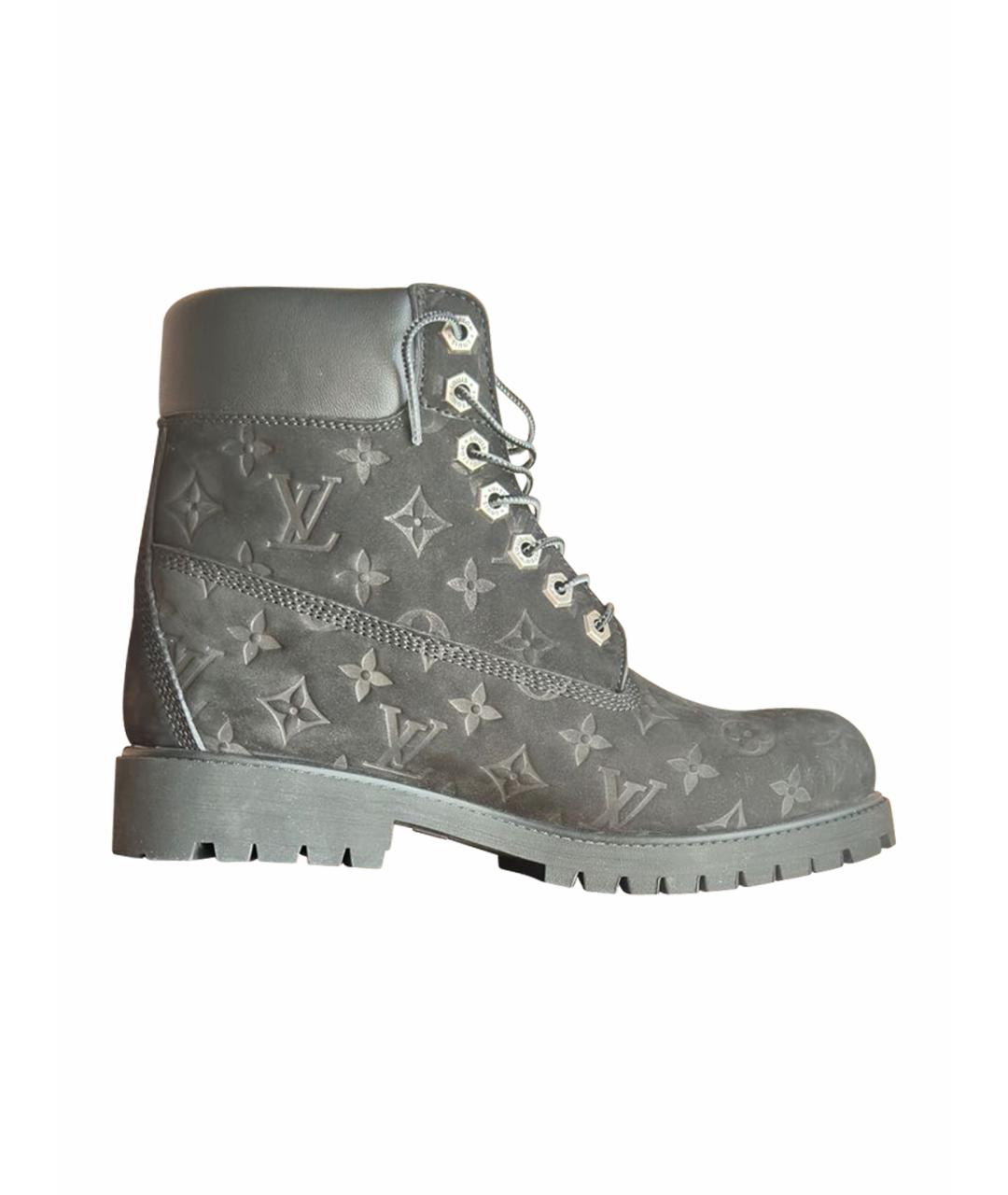 TIMBERLAND Черные нубуковые высокие ботинки, фото 1