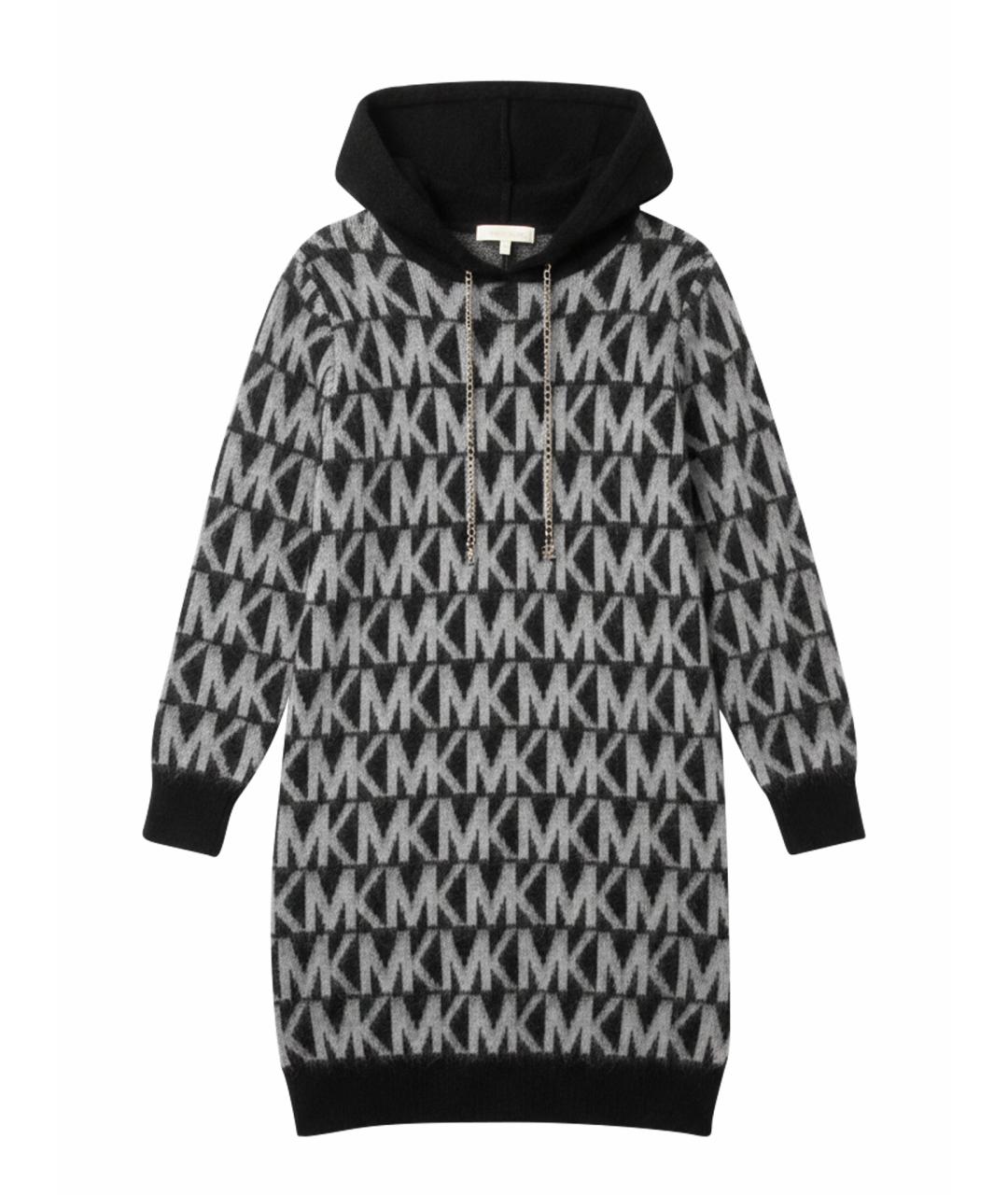 MICHAEL KORS Черное шерстяное повседневное платье, фото 1