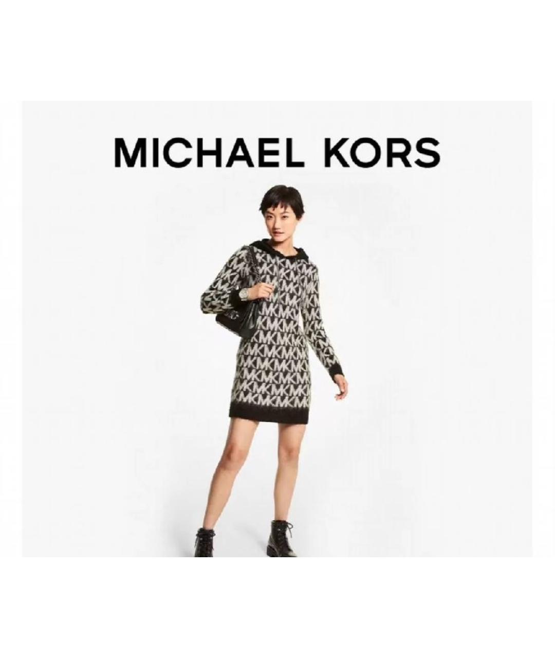 MICHAEL KORS Черное шерстяное повседневное платье, фото 4