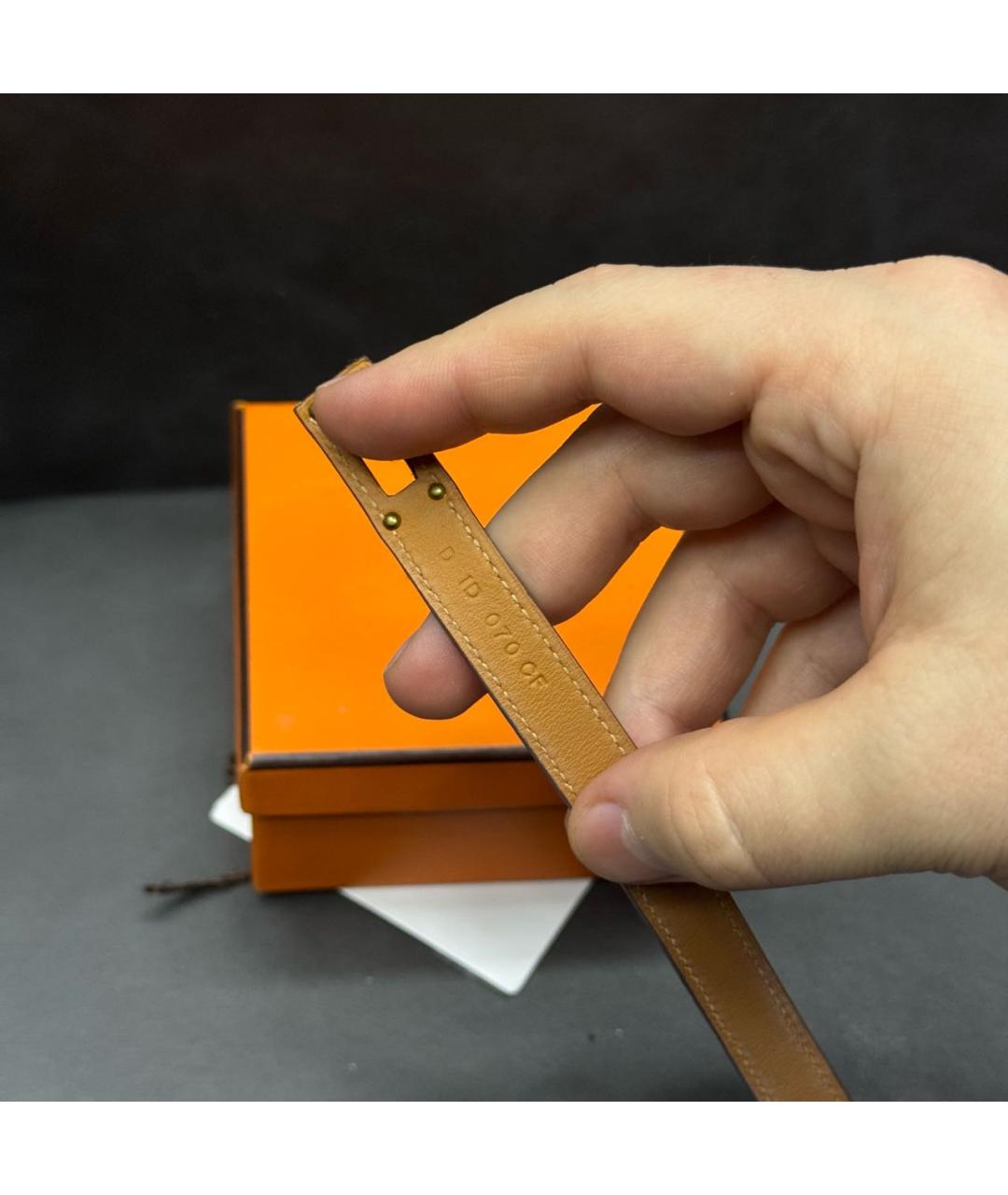 HERMES Розовый кожаный браслет, фото 6