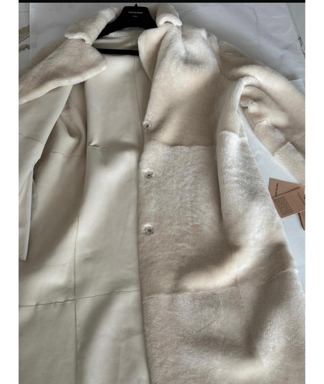 YVES SALOMON Белая меховая дубленка, фото 2
