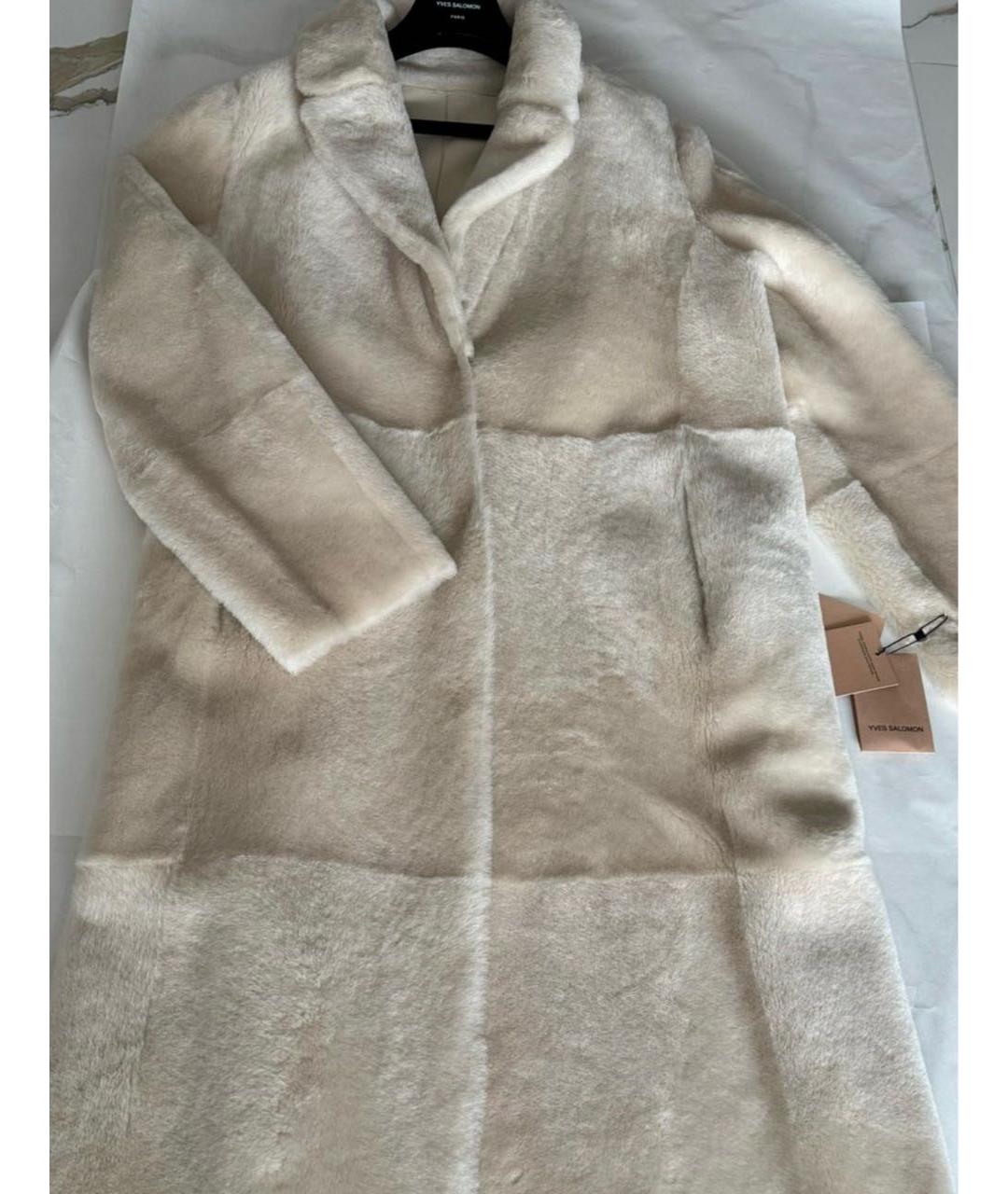 YVES SALOMON Белая меховая дубленка, фото 7