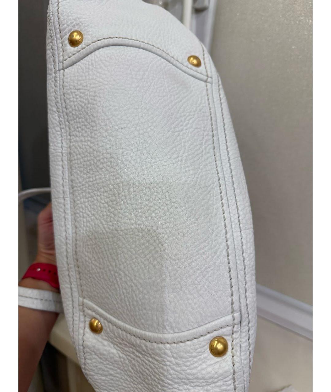 PRADA Белая кожаная сумка тоут, фото 5