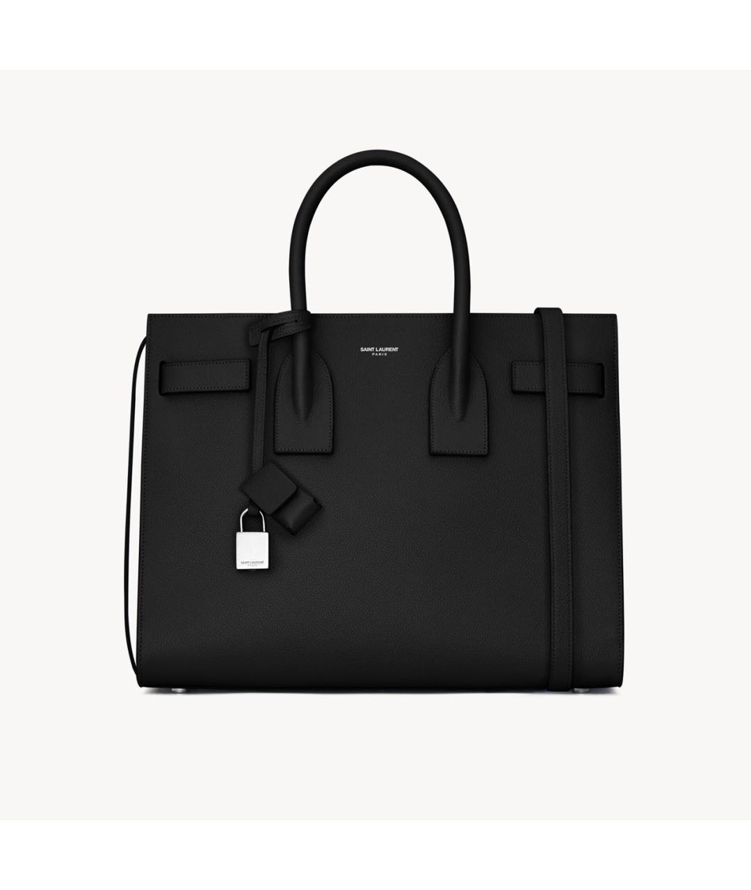 SAINT LAURENT Черная кожаная сумка через плечо, фото 8