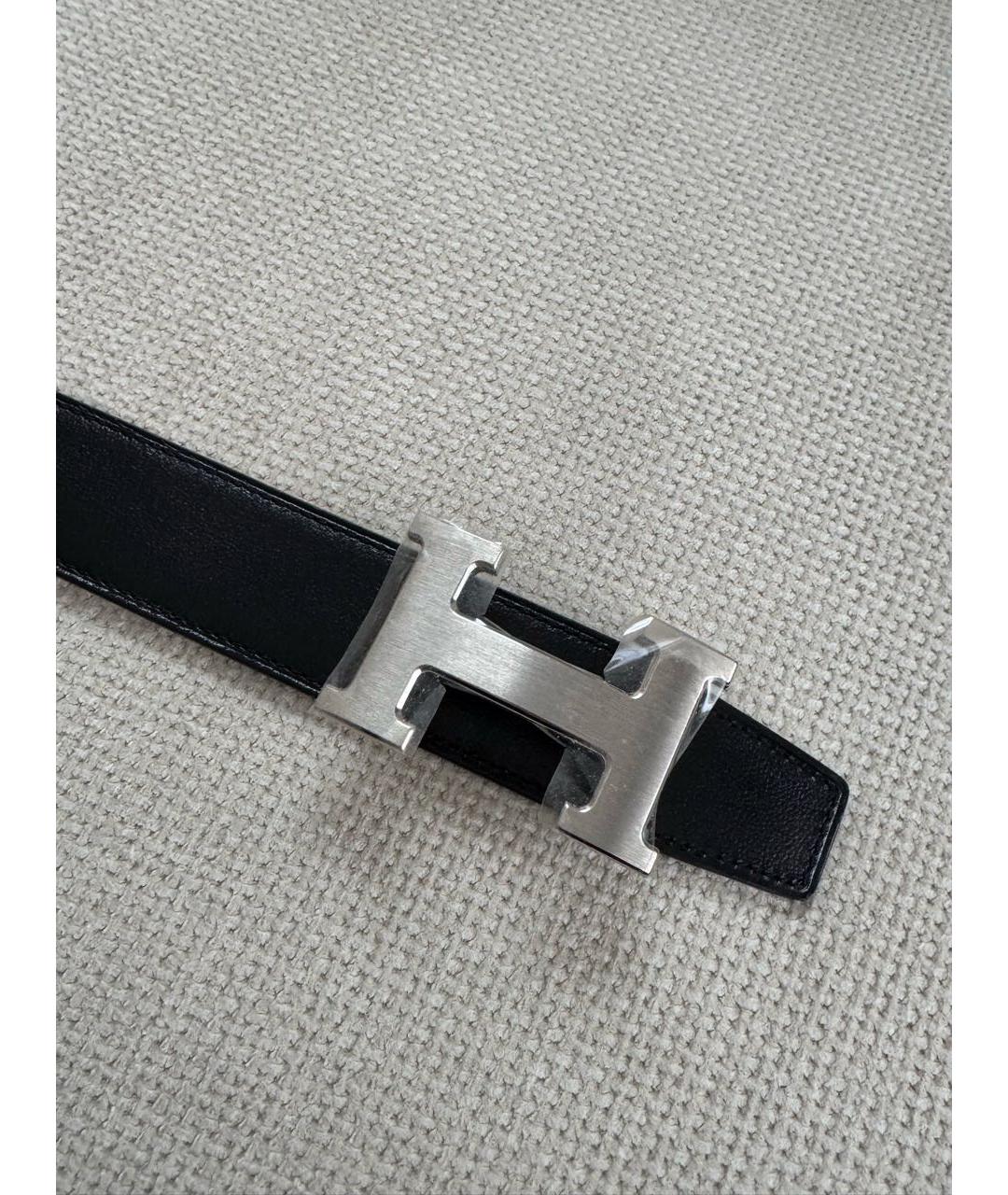 HERMES Черный кожаный ремень, фото 2