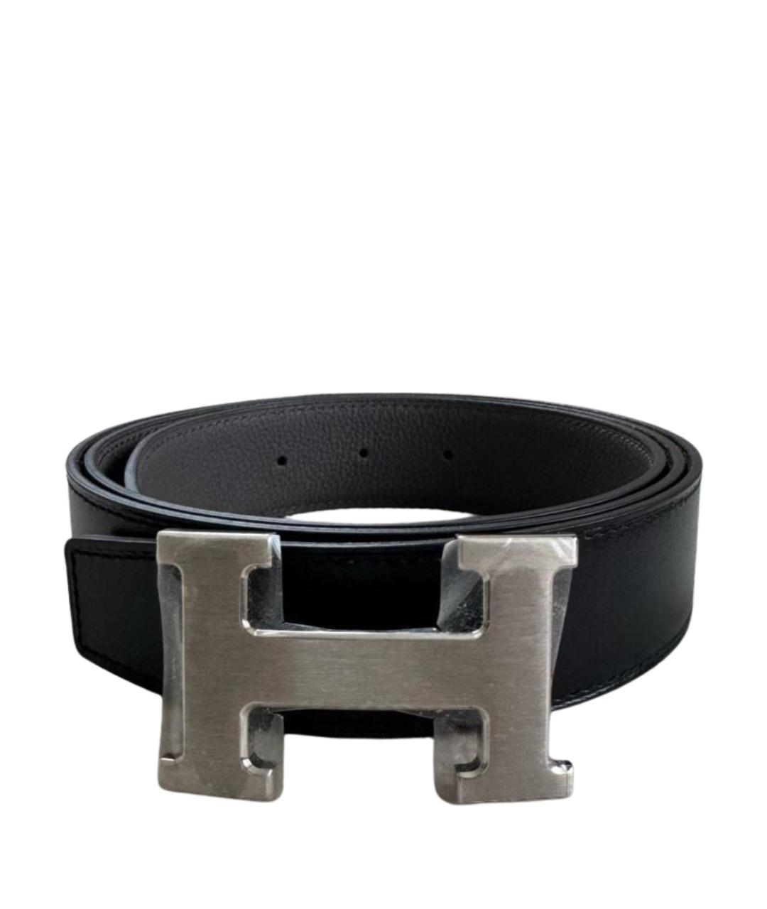 HERMES Черный кожаный ремень, фото 1