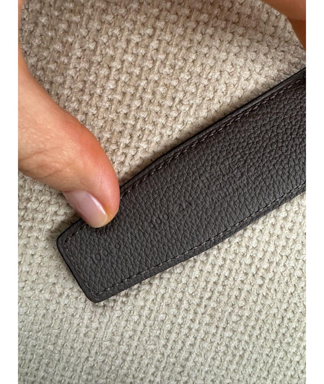 HERMES Черный кожаный ремень, фото 3