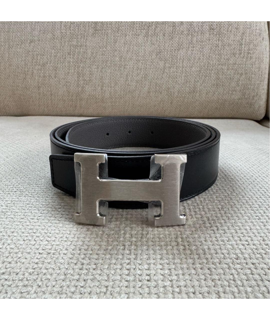 HERMES Черный кожаный ремень, фото 5
